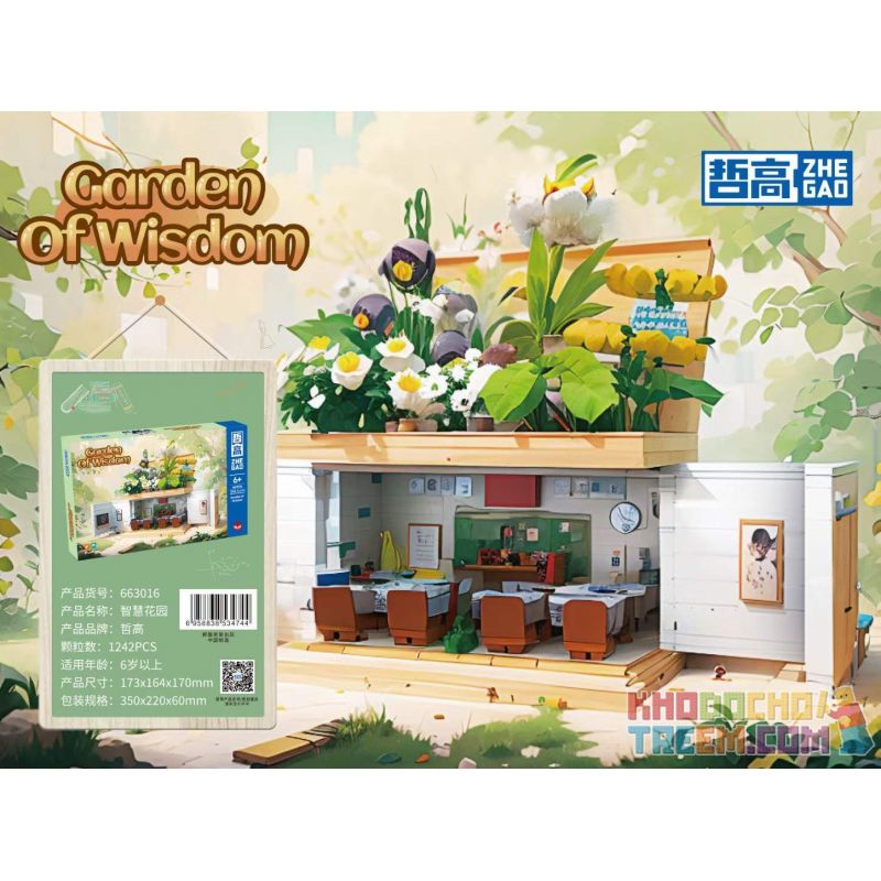 ZHEGAO 663016 non  VƯỜN THÔNG MINH bộ đồ chơi xếp lắp ráp ghép mô hình Creator GARDEN OF WISDOM Sáng Tạo 1218 khối