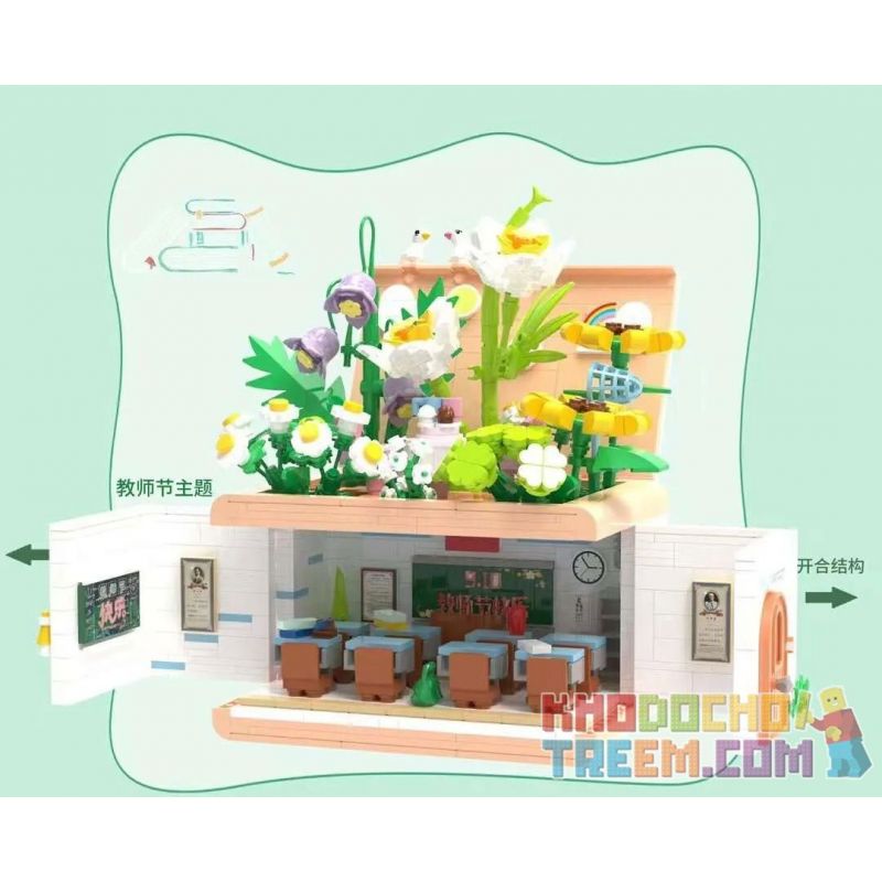 ZHEGAO 663016 non  VƯỜN THÔNG MINH bộ đồ chơi xếp lắp ráp ghép mô hình Creator GARDEN OF WISDOM Sáng Tạo 1218 khối