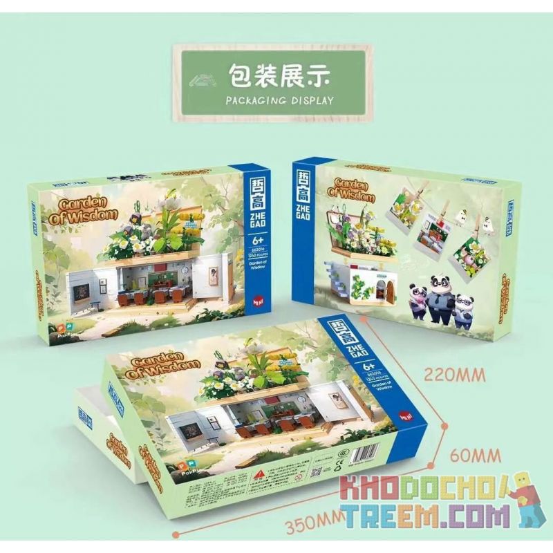 ZHEGAO 663016 non  VƯỜN THÔNG MINH bộ đồ chơi xếp lắp ráp ghép mô hình Creator GARDEN OF WISDOM Sáng Tạo 1218 khối