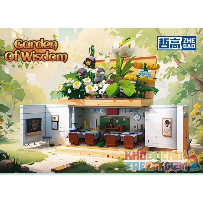 ZHEGAO 663016 non  VƯỜN THÔNG MINH bộ đồ chơi xếp lắp ráp ghép mô hình Creator GARDEN OF WISDOM Sáng Tạo 1218 khối
