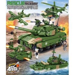 MINGDI LEIBAO K212 non  ĐỘI CỨU HỘ QUÂN SỰ PIONEER 4 MẪU bộ đồ chơi xếp lắp ráp ghép mô hình Military Army RESCUE VANGUARD MILITARY Quân Sự Bộ Đội 833 khối