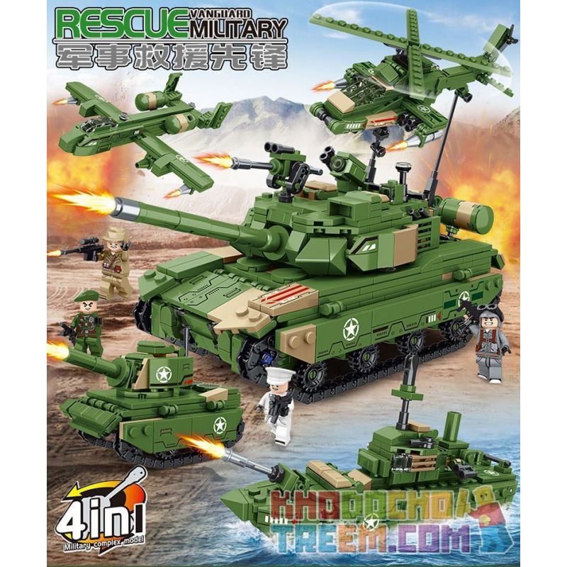 MINGDI LEIBAO K212 non  ĐỘI CỨU HỘ QUÂN SỰ PIONEER 4 MẪU bộ đồ chơi xếp lắp ráp ghép mô hình Military Army RESCUE VANGUARD MILITARY Quân Sự Bộ Đội 833 khối