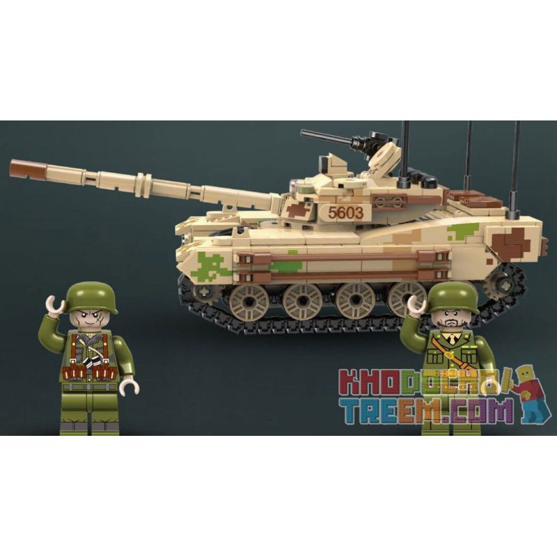 QIAO LE TONG 5603 non  CHIẾN TRANH THẾ GIỚI THỨ HAI XE TĂNG VT4 bộ đồ chơi xếp lắp ráp ghép mô hình Military Army WORLD WAR II TANK Quân Sự Bộ Đội 587 khối