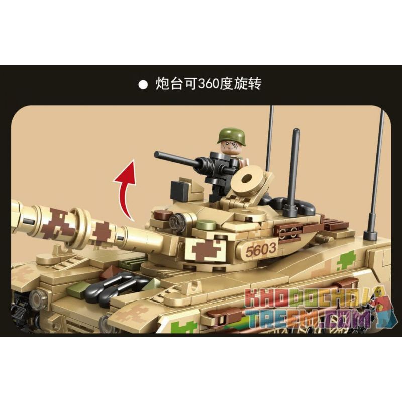 QIAO LE TONG 5603 non  CHIẾN TRANH THẾ GIỚI THỨ HAI XE TĂNG VT4 bộ đồ chơi xếp lắp ráp ghép mô hình Military Army WORLD WAR II TANK Quân Sự Bộ Đội 587 khối