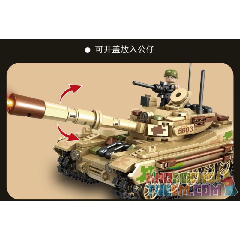 QIAO LE TONG 5603 non  CHIẾN TRANH THẾ GIỚI THỨ HAI XE TĂNG VT4 bộ đồ chơi xếp lắp ráp ghép mô hình Military Army WORLD WAR II TANK Quân Sự Bộ Đội 587 khối