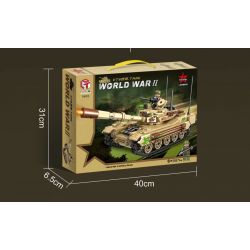 QIAO LE TONG 5603 non  CHIẾN TRANH THẾ GIỚI THỨ HAI XE TĂNG VT4 bộ đồ chơi xếp lắp ráp ghép mô hình Military Army WORLD WAR II TANK Quân Sự Bộ Đội 587 khối