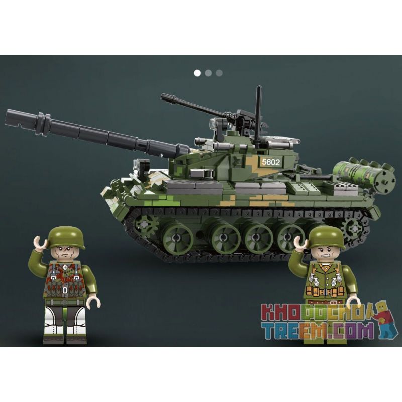 QIAO LE TONG 5602 non  CHIẾN TRANH THẾ GIỚI THỨ HAI XE TĂNG T54 bộ đồ chơi xếp lắp ráp ghép mô hình Military Army WORLD WAR II TANK Quân Sự Bộ Đội 617 khối