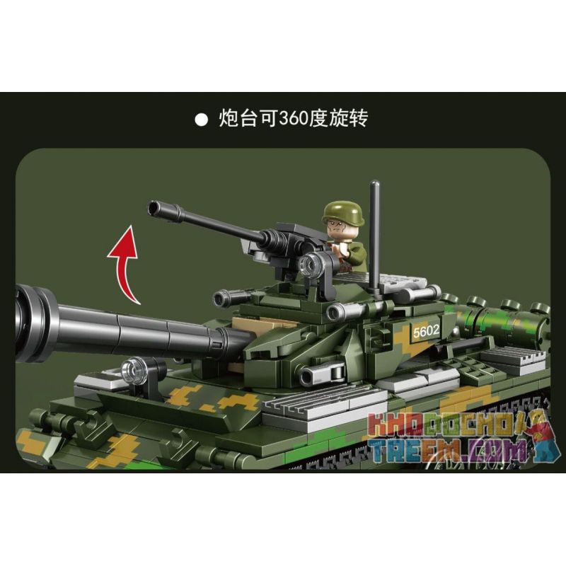 QIAO LE TONG 5602 non  CHIẾN TRANH THẾ GIỚI THỨ HAI XE TĂNG T54 bộ đồ chơi xếp lắp ráp ghép mô hình Military Army WORLD WAR II TANK Quân Sự Bộ Đội 617 khối