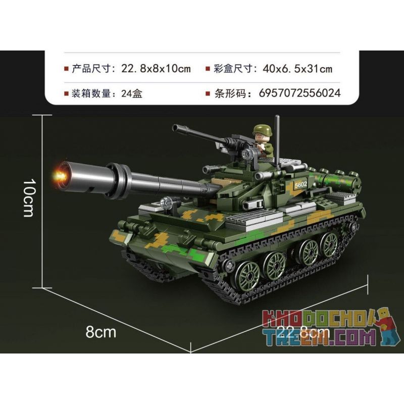 QIAO LE TONG 5602 non  CHIẾN TRANH THẾ GIỚI THỨ HAI XE TĂNG T54 bộ đồ chơi xếp lắp ráp ghép mô hình Military Army WORLD WAR II TANK Quân Sự Bộ Đội 617 khối