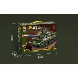 QIAO LE TONG 5602 non  CHIẾN TRANH THẾ GIỚI THỨ HAI XE TĂNG T54 bộ đồ chơi xếp lắp ráp ghép mô hình Military Army WORLD WAR II TANK Quân Sự Bộ Đội 617 khối
