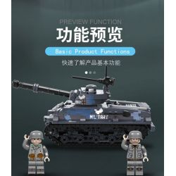 QIAO LE TONG 5601 non  CHIẾN TRANH THẾ GIỚI THỨ HAI XE TĂNG SHERMAN bộ đồ chơi xếp lắp ráp ghép mô hình Military Army WORLD WAR II TANK Quân Sự Bộ Đội 660 khối