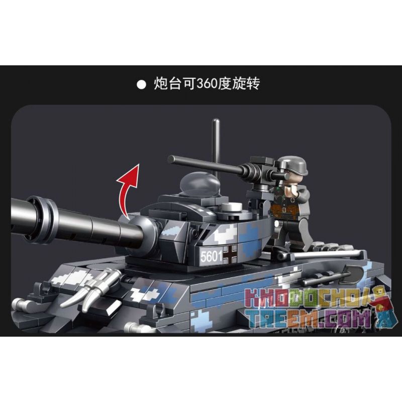 QIAO LE TONG 5601 non  CHIẾN TRANH THẾ GIỚI THỨ HAI XE TĂNG SHERMAN bộ đồ chơi xếp lắp ráp ghép mô hình Military Army WORLD WAR II TANK Quân Sự Bộ Đội 660 khối