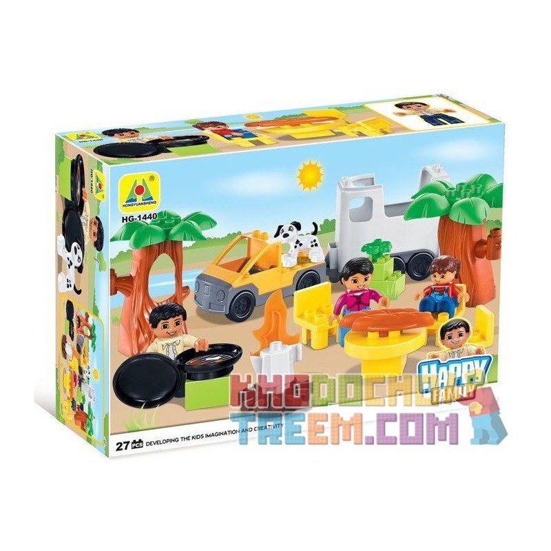 NOT LEGO Duplo 5655 Caravan, Hystoys HongYuanSheng Aoleduotoys HG-1440 Xếp hình buổi dã ngoại vui vẻ 27 khối NOT LEGO Duplo 5655 Caravan, Hystoys HongYuanSheng Aoleduotoys HG-1440 Xếp hình buổi dã ngoại vui vẻ 27 khối