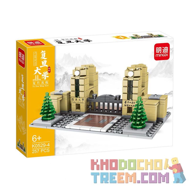 MINGDI LEIBAO K0529 0529 non  4 TRƯỜNG NỔI TIẾNG TRUNG QUỐC ĐẠI HỌC BẮC KINH THANH HOA VŨ HÁN PHÚC ĐÁN bộ đồ chơi xếp lắp ráp ghép mô hình Architecture Công Trình Kiến Trúc 1082 khối