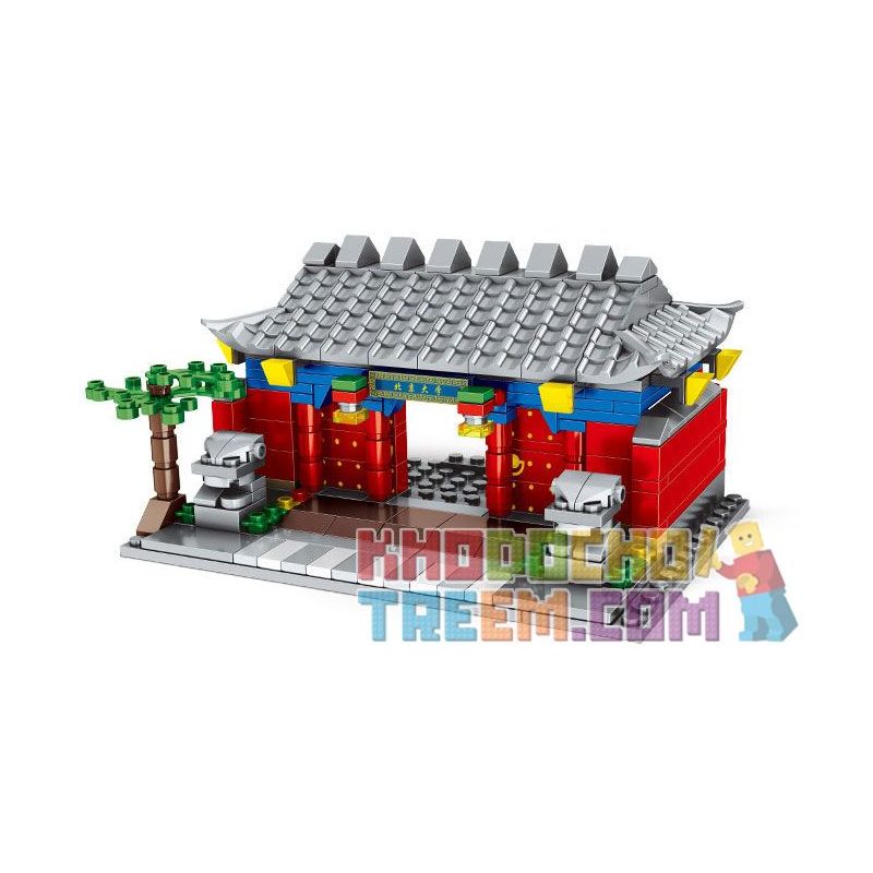 MINGDI LEIBAO K0529 0529 non  4 TRƯỜNG NỔI TIẾNG TRUNG QUỐC ĐẠI HỌC BẮC KINH THANH HOA VŨ HÁN PHÚC ĐÁN bộ đồ chơi xếp lắp ráp ghép mô hình Architecture Công Trình Kiến Trúc 1082 khối