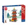MINGDI LEIBAO K0397 0397 non  4 LOẠI CÔNG TRÌNH KIẾN ​​TRÚC CỔ CẦU WUTING CHÙA THÍCH CA MÂU NI DRUNKARD PAVILION THÁP CHUÔNG KHAI NGUYÊN bộ đồ chơi xếp lắp ráp ghép mô hình Architecture Công Trình Kiến Trúc 770 khối