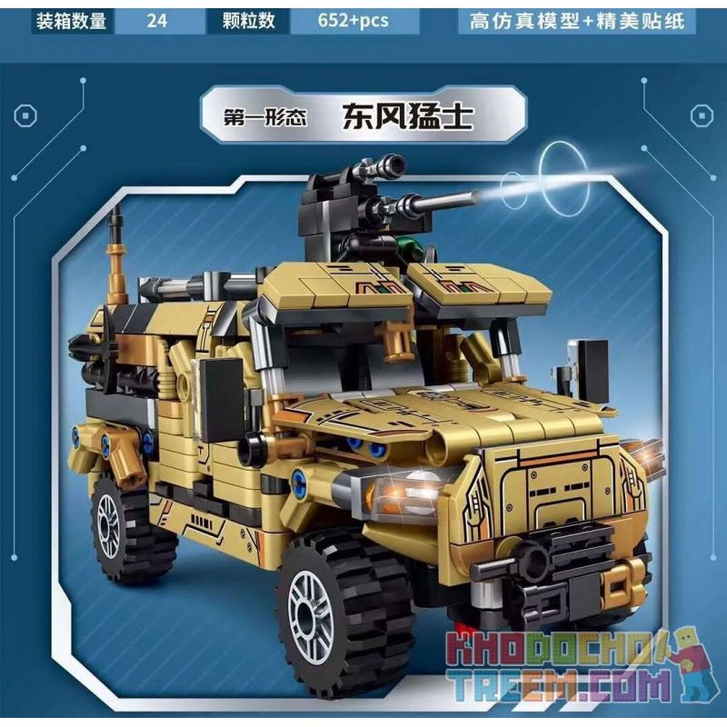 LE YI 81055 non  MÁY BIẾN HÌNH ĐIÊN CUỒNG CHIẾN BINH ĐÔNG PHONG GIÁP bộ đồ chơi xếp lắp ráp ghép mô hình Military Army Quân Sự Bộ Đội 652 khối