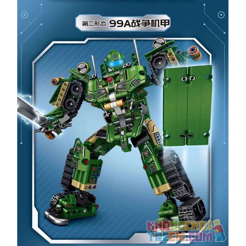 LE YI 81053 non  CƠN SỐT BIẾN HÌNH MÁY MÓC MECHA CHIẾN TRANH 99A XE TĂNG ĐẤU CHỦ LỰC bộ đồ chơi xếp lắp ráp ghép mô hình Military Army Quân Sự Bộ Đội 632 khối