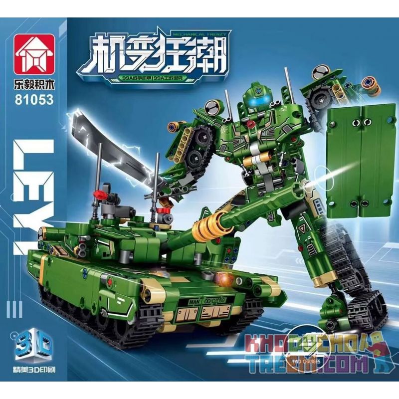 LE YI 81053 non  CƠN SỐT BIẾN HÌNH MÁY MÓC MECHA CHIẾN TRANH 99A XE TĂNG ĐẤU CHỦ LỰC bộ đồ chơi xếp lắp ráp ghép mô hình Military Army Quân Sự Bộ Đội 632 khối