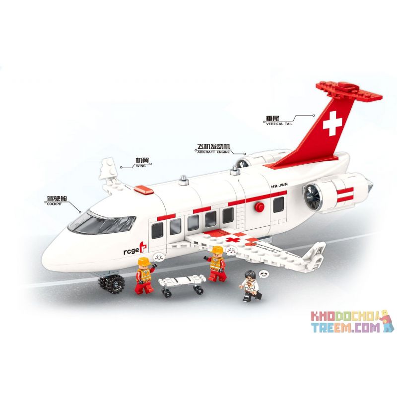 MINDY K0663 0663 non Lego BẦU TRỜI TRONG MƠ MÁY BAY CỨU HỘ bộ đồ chơi xếp lắp ráp ghép mô hình City Thành Phố 300 khối