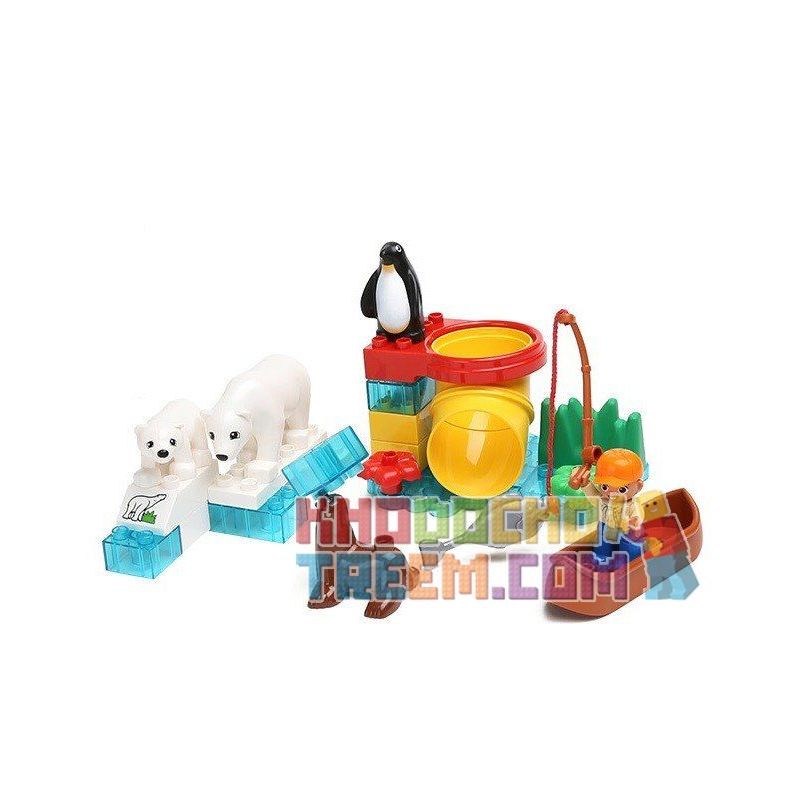 HYSTOYS HONGYUANSHENG AOLEDUOTOYS HG-1457 1457 HG1457 Xếp hình kiểu Lego Duplo DUPLO Polar Zoo Vườn Thú Bắc Cực Nhỏ 27 khối HYSTOYS HONGYUANSHENG AOLEDUOTOYS HG-1457 1457 HG1457 Xếp hình kiểu Lego Duplo DUPLO Polar Zoo Vườn Thú Bắc Cực Nhỏ 27 khối