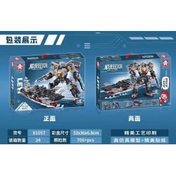 LE YI 81057 non  MÁY BIẾN HÌNH ĐIÊN CUỒNG PHÚC KIẾN CHIẾN HẠM MECHA bộ đồ chơi xếp lắp ráp ghép mô hình Military Army Quân Sự Bộ Đội 706 khối