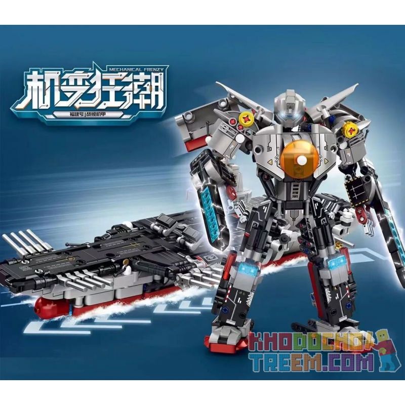 LE YI 81057 non  MÁY BIẾN HÌNH ĐIÊN CUỒNG PHÚC KIẾN CHIẾN HẠM MECHA bộ đồ chơi xếp lắp ráp ghép mô hình Military Army Quân Sự Bộ Đội 706 khối