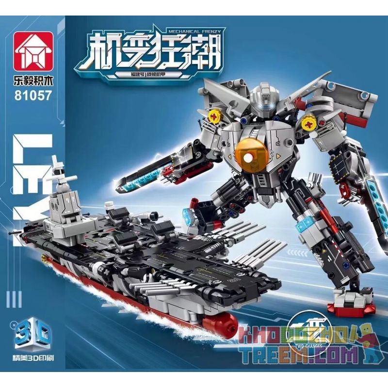 LE YI 81057 non  MÁY BIẾN HÌNH ĐIÊN CUỒNG PHÚC KIẾN CHIẾN HẠM MECHA bộ đồ chơi xếp lắp ráp ghép mô hình Military Army Quân Sự Bộ Đội 706 khối