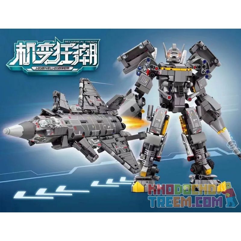 LE YI 81056 non  CƠN SỐT BIẾN HÌNH MÁY MÓC BAY CHIẾN ĐẤU J-20 TRANH bộ đồ chơi xếp lắp ráp ghép mô hình Military Army Quân Sự Bộ Đội 668 khối