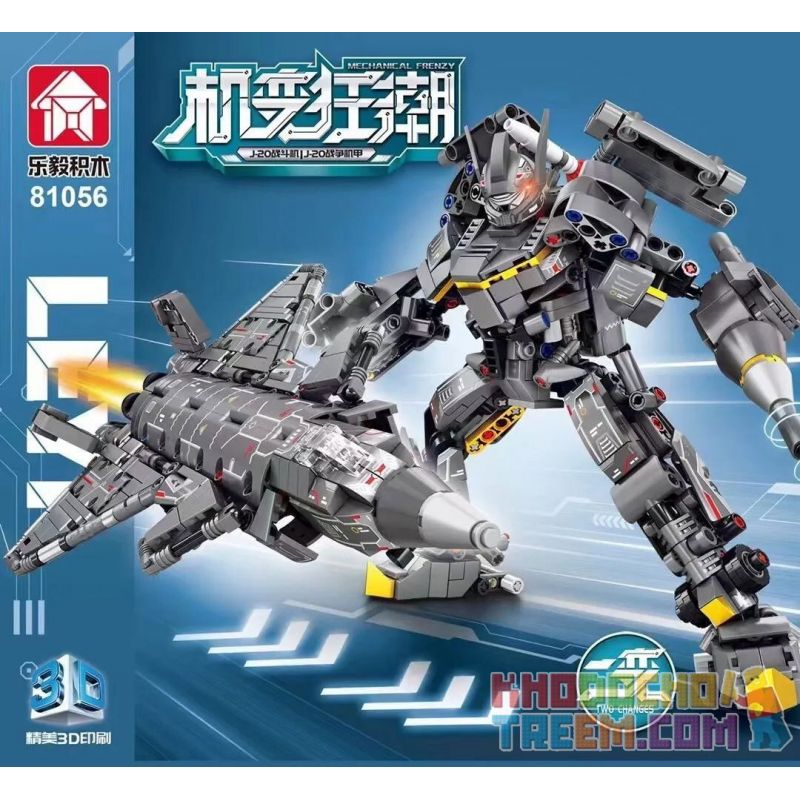 LE YI 81056 non  CƠN SỐT BIẾN HÌNH MÁY MÓC BAY CHIẾN ĐẤU J-20 TRANH bộ đồ chơi xếp lắp ráp ghép mô hình Military Army Quân Sự Bộ Đội 668 khối