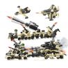 JIESTAR 23079 non  MÔ HÌNH TRẬN CHIẾN LỞM CHỞM 16 bộ đồ chơi xếp lắp ráp ghép mô hình Military Army Quân Sự Bộ Đội 455 khối