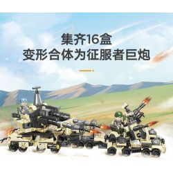 JIESTAR 23079 non  MÔ HÌNH TRẬN CHIẾN LỞM CHỞM 16 bộ đồ chơi xếp lắp ráp ghép mô hình Military Army Quân Sự Bộ Đội 455 khối