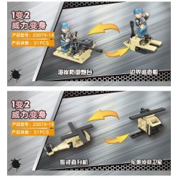 JIESTAR 23079 non  MÔ HÌNH TRẬN CHIẾN LỞM CHỞM 16 bộ đồ chơi xếp lắp ráp ghép mô hình Military Army Quân Sự Bộ Đội 455 khối