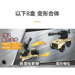 JIESTAR 23079 non  MÔ HÌNH TRẬN CHIẾN LỞM CHỞM 16 bộ đồ chơi xếp lắp ráp ghép mô hình Military Army Quân Sự Bộ Đội 455 khối