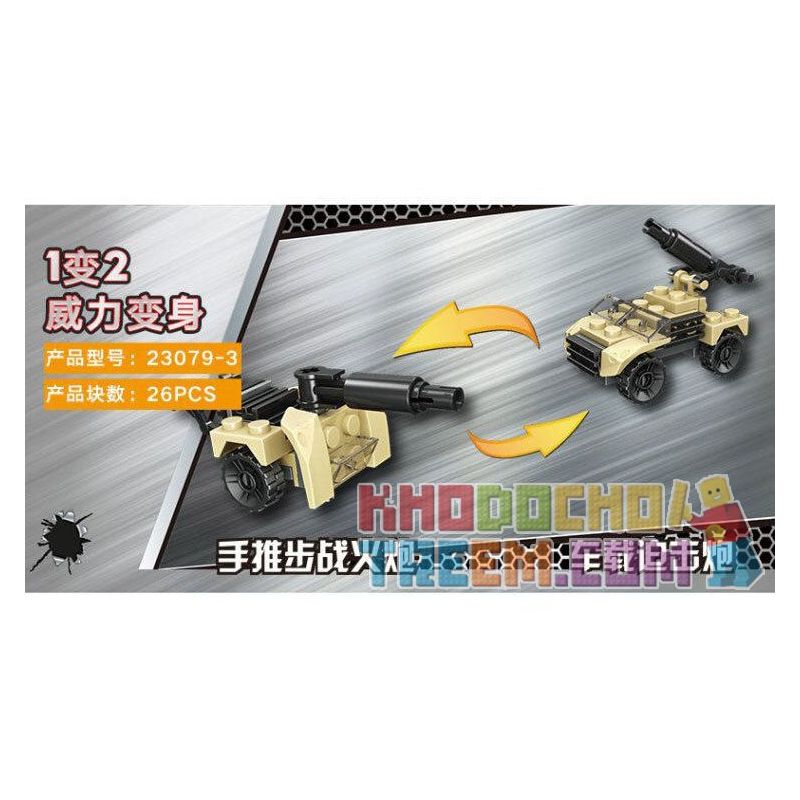 JIESTAR 23079 non  MÔ HÌNH TRẬN CHIẾN LỞM CHỞM 16 bộ đồ chơi xếp lắp ráp ghép mô hình Military Army Quân Sự Bộ Đội 455 khối