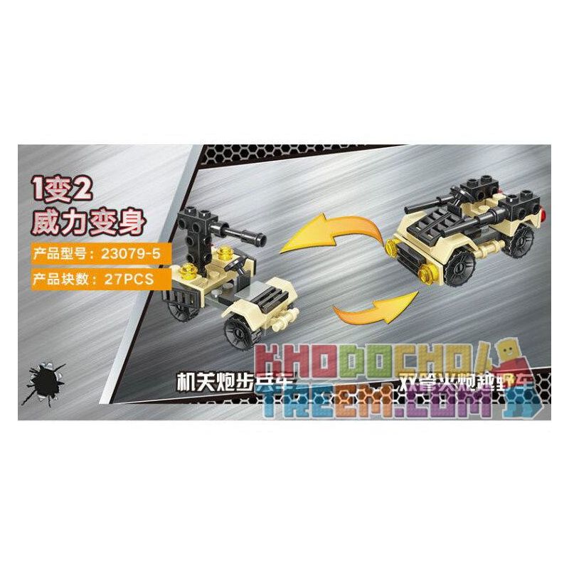 JIESTAR 23079 non  MÔ HÌNH TRẬN CHIẾN LỞM CHỞM 16 bộ đồ chơi xếp lắp ráp ghép mô hình Military Army Quân Sự Bộ Đội 455 khối