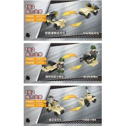 JIESTAR 23079 non  MÔ HÌNH TRẬN CHIẾN LỞM CHỞM 16 bộ đồ chơi xếp lắp ráp ghép mô hình Military Army Quân Sự Bộ Đội 455 khối