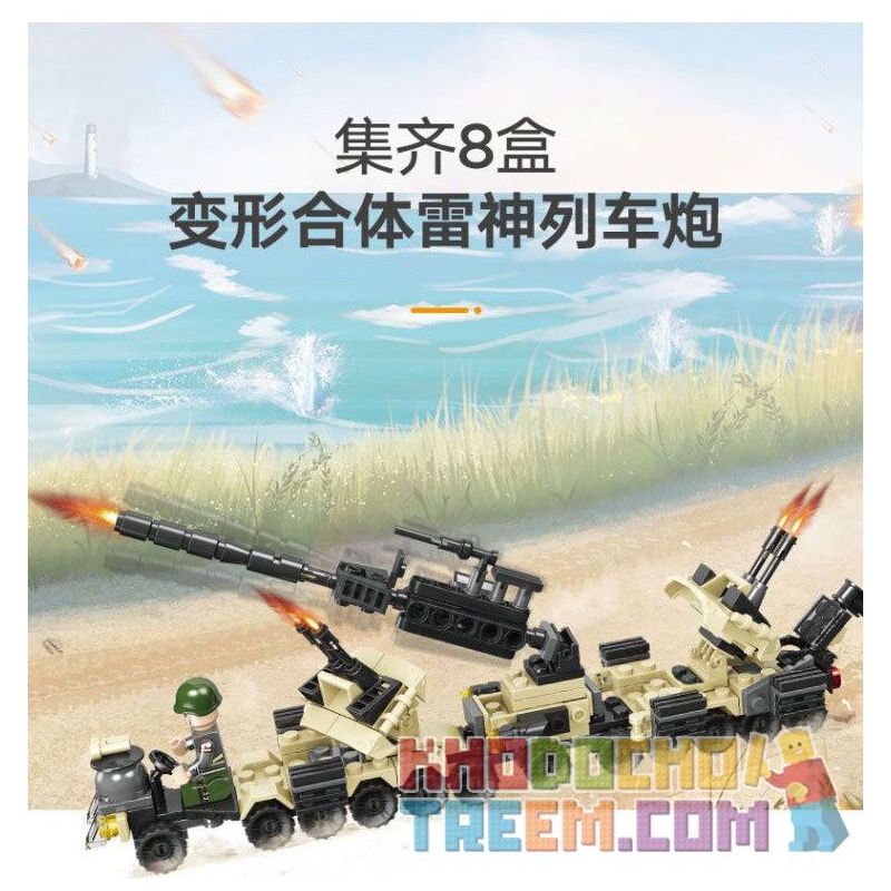 JIESTAR 23079 non  MÔ HÌNH TRẬN CHIẾN LỞM CHỞM 16 bộ đồ chơi xếp lắp ráp ghép mô hình Military Army Quân Sự Bộ Đội 455 khối