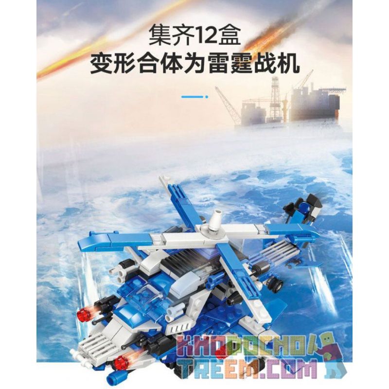 JIESTAR 23080 non  MÔ HÌNH CHIẾN TRƯỜNG SẤM SÉT 12 bộ đồ chơi xếp lắp ráp ghép mô hình Military Army Quân Sự Bộ Đội 500 khối