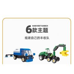 JIESTAR 58059 non  HARVEST FARM 6 MẪU XE PHUN THUỐC TRỪ SÂU MÁY GẶT GỖ KÉO LÂM NGHIỆP CẤY LÚA XÚC bộ đồ chơi xếp lắp ráp ghép mô hình City Thành Phố 475 khối