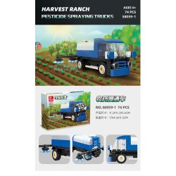 JIESTAR 58059 non  HARVEST FARM 6 MẪU XE PHUN THUỐC TRỪ SÂU MÁY GẶT GỖ KÉO LÂM NGHIỆP CẤY LÚA XÚC bộ đồ chơi xếp lắp ráp ghép mô hình City Thành Phố 475 khối