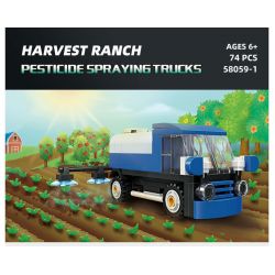 JIESTAR 58059 non  HARVEST FARM 6 MẪU XE PHUN THUỐC TRỪ SÂU MÁY GẶT GỖ KÉO LÂM NGHIỆP CẤY LÚA XÚC bộ đồ chơi xếp lắp ráp ghép mô hình City Thành Phố 475 khối