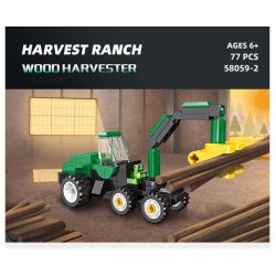 JIESTAR 58059 non  HARVEST FARM 6 MẪU XE PHUN THUỐC TRỪ SÂU MÁY GẶT GỖ KÉO LÂM NGHIỆP CẤY LÚA XÚC bộ đồ chơi xếp lắp ráp ghép mô hình City Thành Phố 475 khối