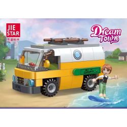 JIESTAR 59233 non  RV BÃI BIỂN bộ đồ chơi xếp lắp ráp ghép mô hình City DREAM TOWN Thành Phố 203 khối