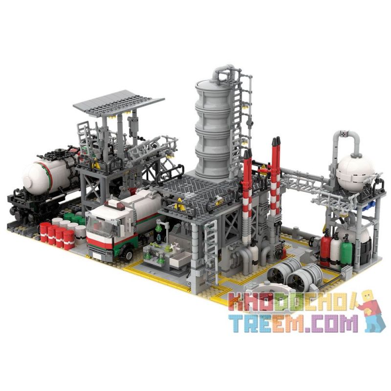 REBRICKABLE MOC-109090 109090 MOC109090 non  NHÀ MÁY HÓA CHẤT bộ đồ chơi xếp lắp ráp ghép mô hình City CHEMICAL PLANT Thành Phố 2224 khối