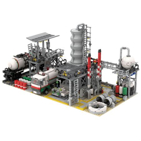 REBRICKABLE MOC-109090 109090 MOC109090 non  NHÀ MÁY HÓA CHẤT bộ đồ chơi xếp lắp ráp ghép mô hình City CHEMICAL PLANT Thành Phố 2224 khối