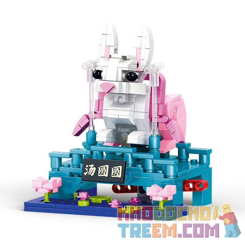 JP 96006 non Lego THÚ VUI THỜI THƯỢNG CƠM NẮM (THỎ NGỌC) bộ đồ chơi xếp lắp ráp ghép mô hình Creator Sáng Tạo 331 khối