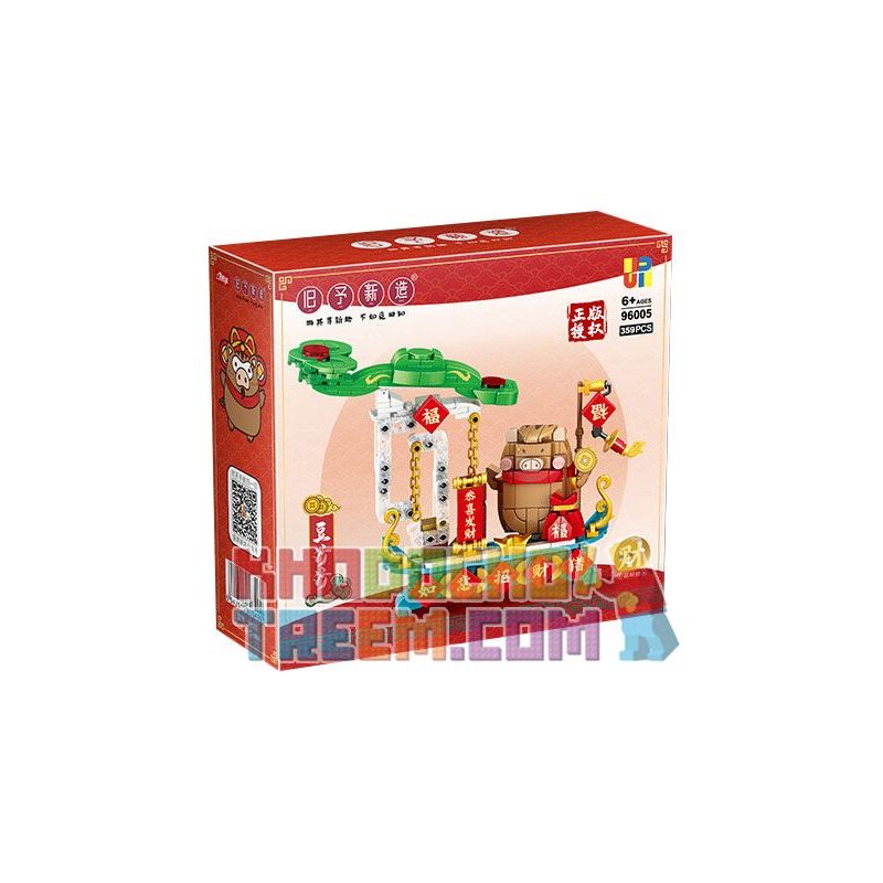 JP 96005 non  THÚ VUI THỜI THƯỢNG ĐẬU DÁN (LỢN MAY MẮN) bộ đồ chơi xếp lắp ráp ghép mô hình Creator Sáng Tạo 359 khối