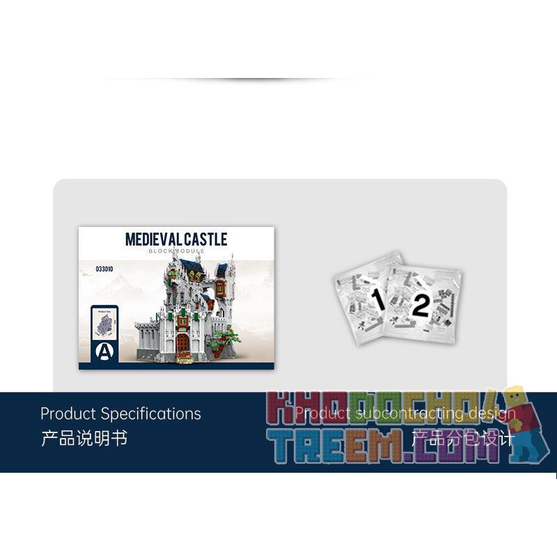 MorkModel 033010 Mork Model 033010 non  LÂU ĐÀI KHỔNG LỒ THỜI TRUNG CỔ bộ đồ chơi xếp lắp ráp ghép mô hình Medieval Castle Chiến Tranh Trung Cổ 8603 khối