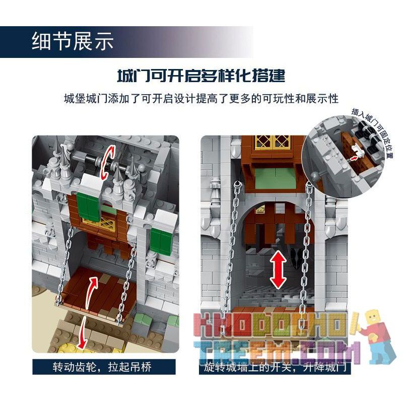 MorkModel 033010 Mork Model 033010 non  LÂU ĐÀI KHỔNG LỒ THỜI TRUNG CỔ bộ đồ chơi xếp lắp ráp ghép mô hình Medieval Castle Chiến Tranh Trung Cổ 8603 khối